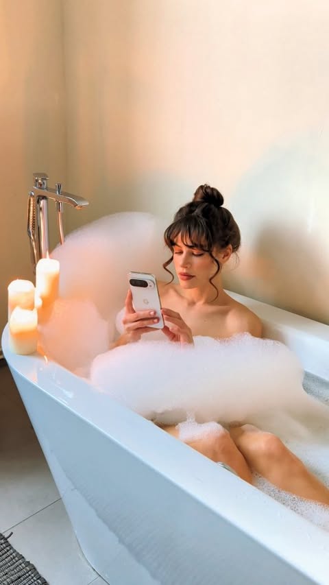 Instagram post by an influencer for Google Pixel. Caption reads: [...] last days of winter 🛁 @googlepixel.