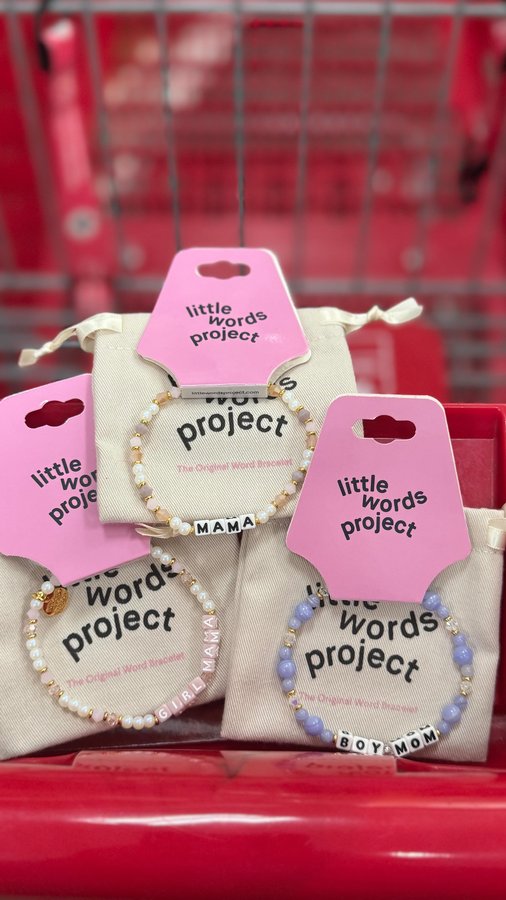 Instagram post by @trendyfavefinds for Little Words Project. Caption reads: [...] inspire others. These exclusive Little Words....