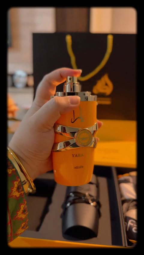 Instagram post by @foodandtravelwithsyeds for Lattafa. Caption reads: Thank you @lattafa.pk for this stunning PR box 💛....