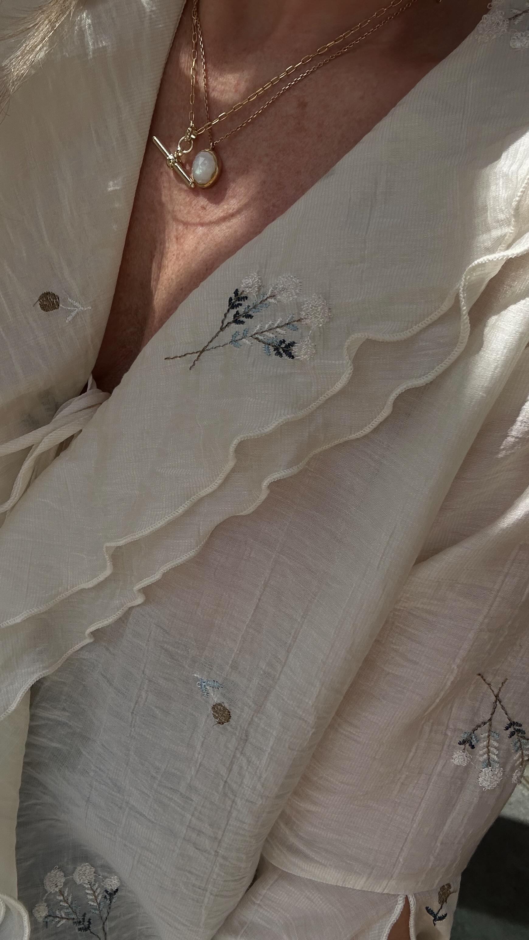 Instagram post by @maimy_pea for Monica Vinader. Caption reads: Jeans and a nice top x 3 🦞🌻✨

:
:
:
All tops....