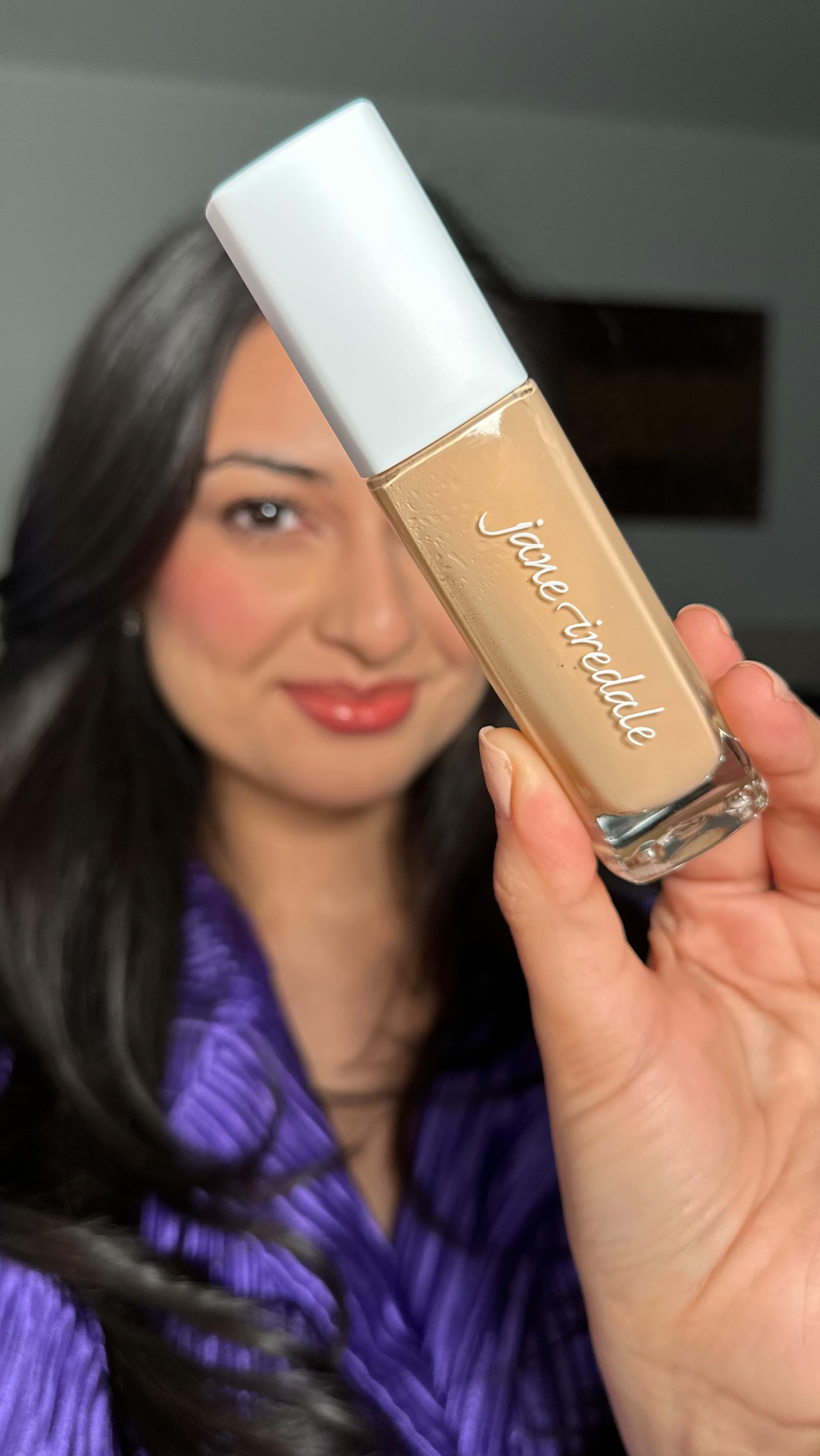 Instagram post by @lookwhoshira for Janeiredale. Caption reads: Is makeup the new skincare? Juicy, radiant skin....