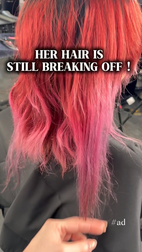 Instagram post by @artistic.aestheticss for SalonCentric. Caption reads: [...] HAIR IS STILL BREAKING OFF !! Partnering....