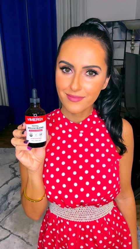 Instagram post by @lucyklifestyle for Vimergy. Caption reads: [...] This Organic Total Immune Blend™ from....