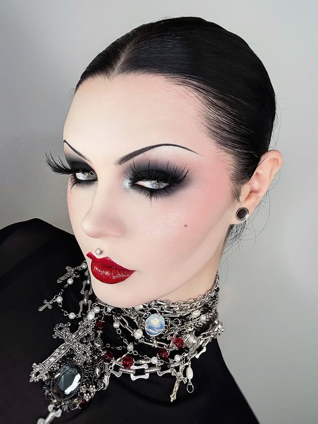 Instagram post by @vocallyshook for Anastasia Beverly Hills. Caption reads: [...] Etsy or thrifted) __ ✖️Makeup:....
