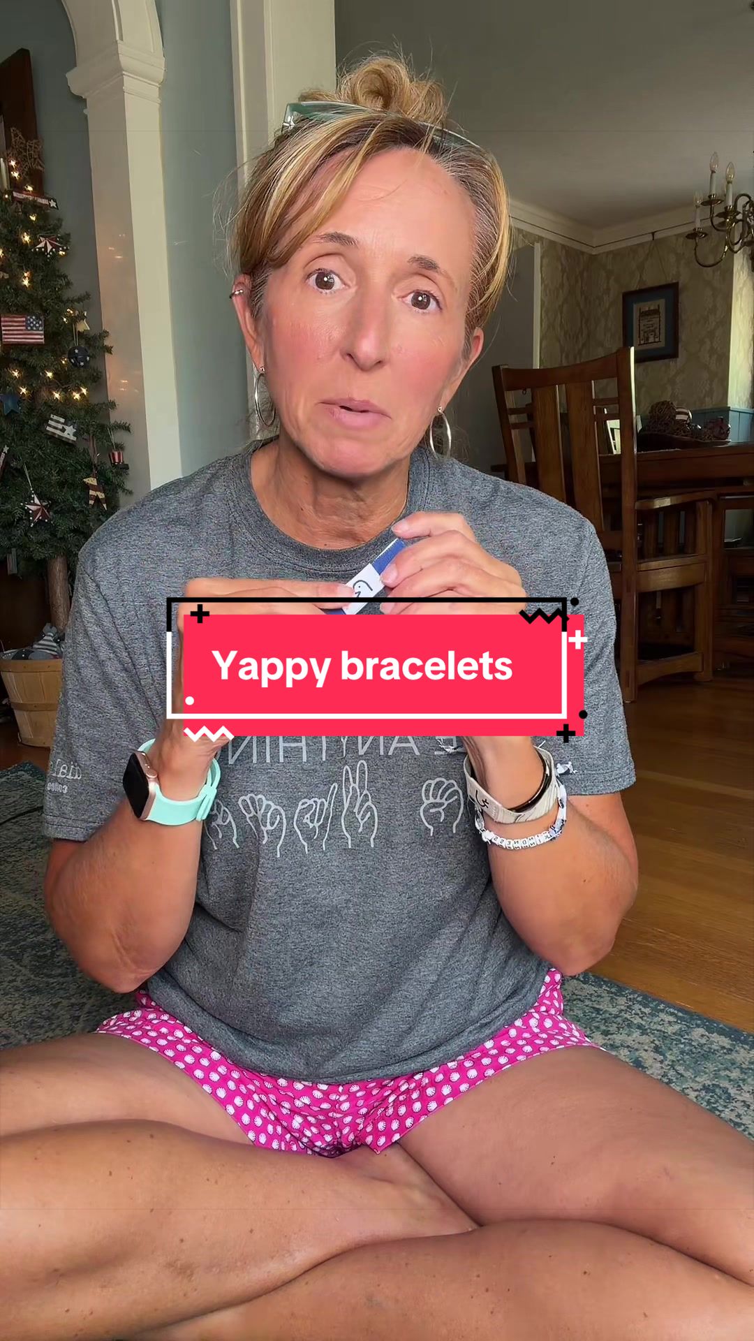TikTok post by @lyndseystamper1 for Yappy Bracelets. Caption reads: Yappy bracelets are always on my sons’ wrists.....
