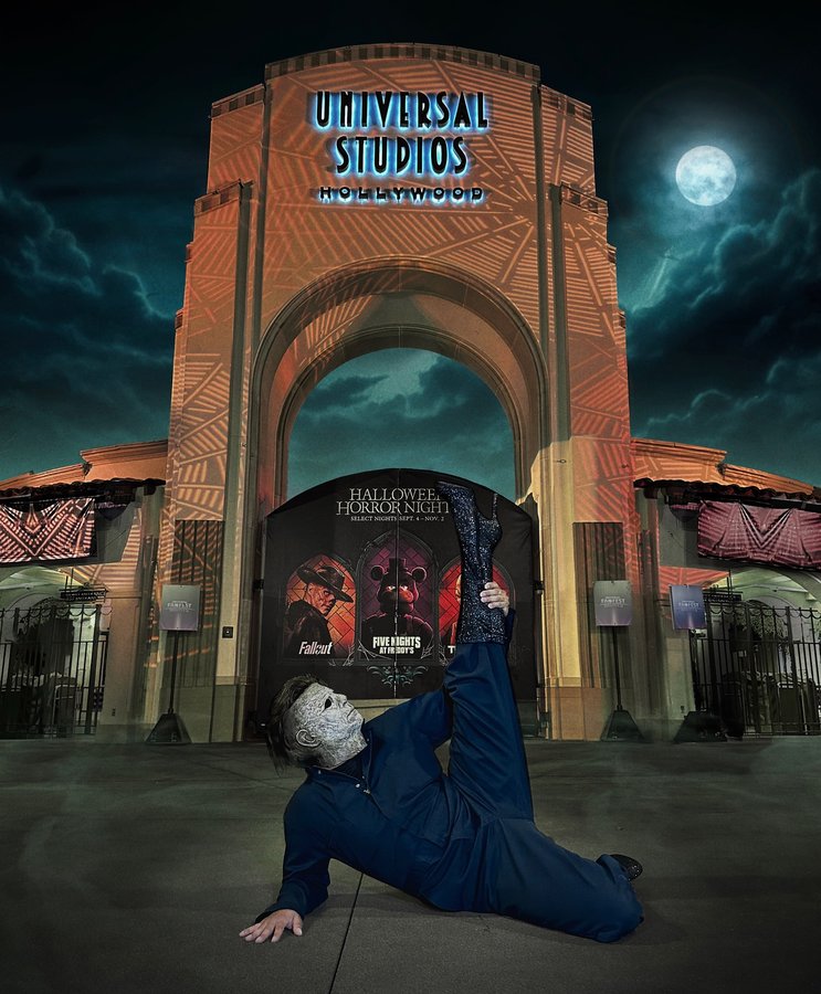 Instagram post by @michaelslayersofficial for Halloween Horror Nights. Caption reads: Thank you for a great time as always @horrornights....