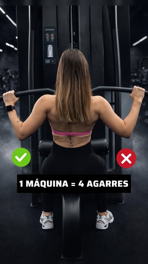 Instagram post by @saraybeneyto for Zumub. Caption reads: 4 agarres = 4 ejercicios distintos #gymgirls....