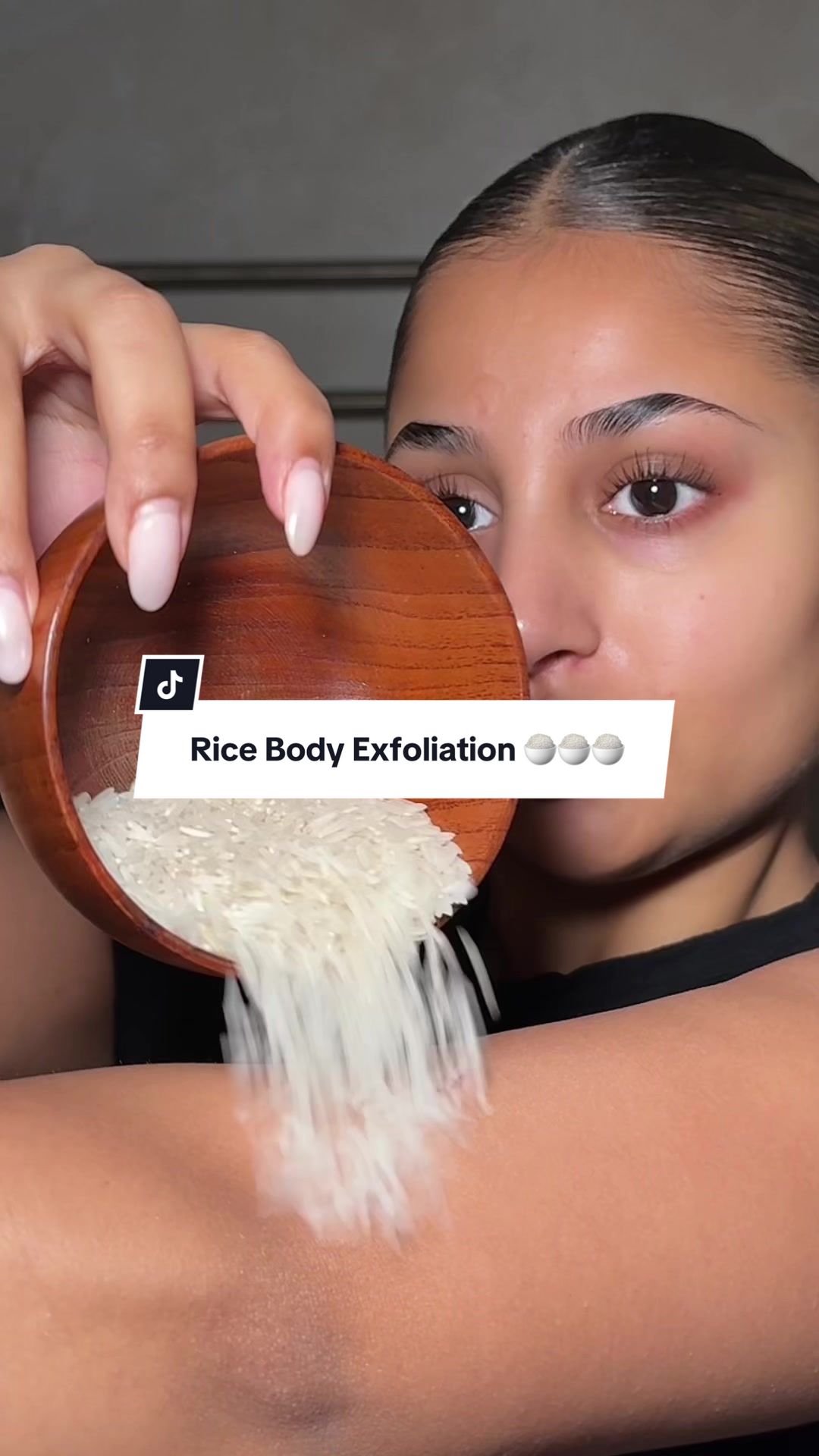 TikTok post by @lailapaul7 for mixsoon. Caption reads: Rice body exfoliation with @mixsoon ad #mixsoon....