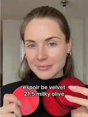 TikTok post by @meisteriousways for Espoir USA. Caption reads: swatching and comparing the new @espoir USA milky....