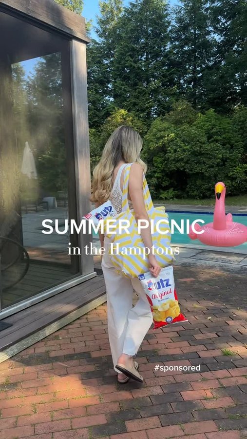 Instagram post by @wallstwardrobe for Utz Snacks. Caption reads: #sponsored Utz are my go-to chips for simple....