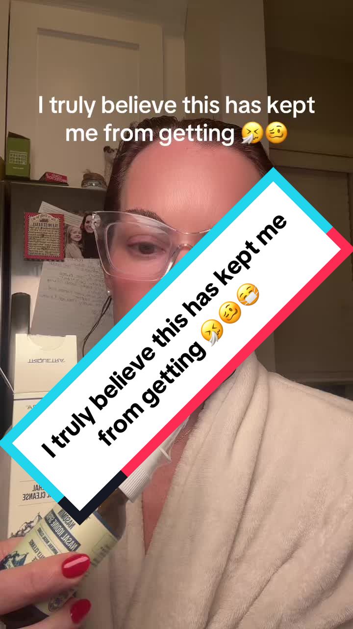 TikTok post by @robinsfavorites for Triquetra Health. Caption reads: It’s like MAGIC‼️‼️ the NASOMIN NASAL IODINE....