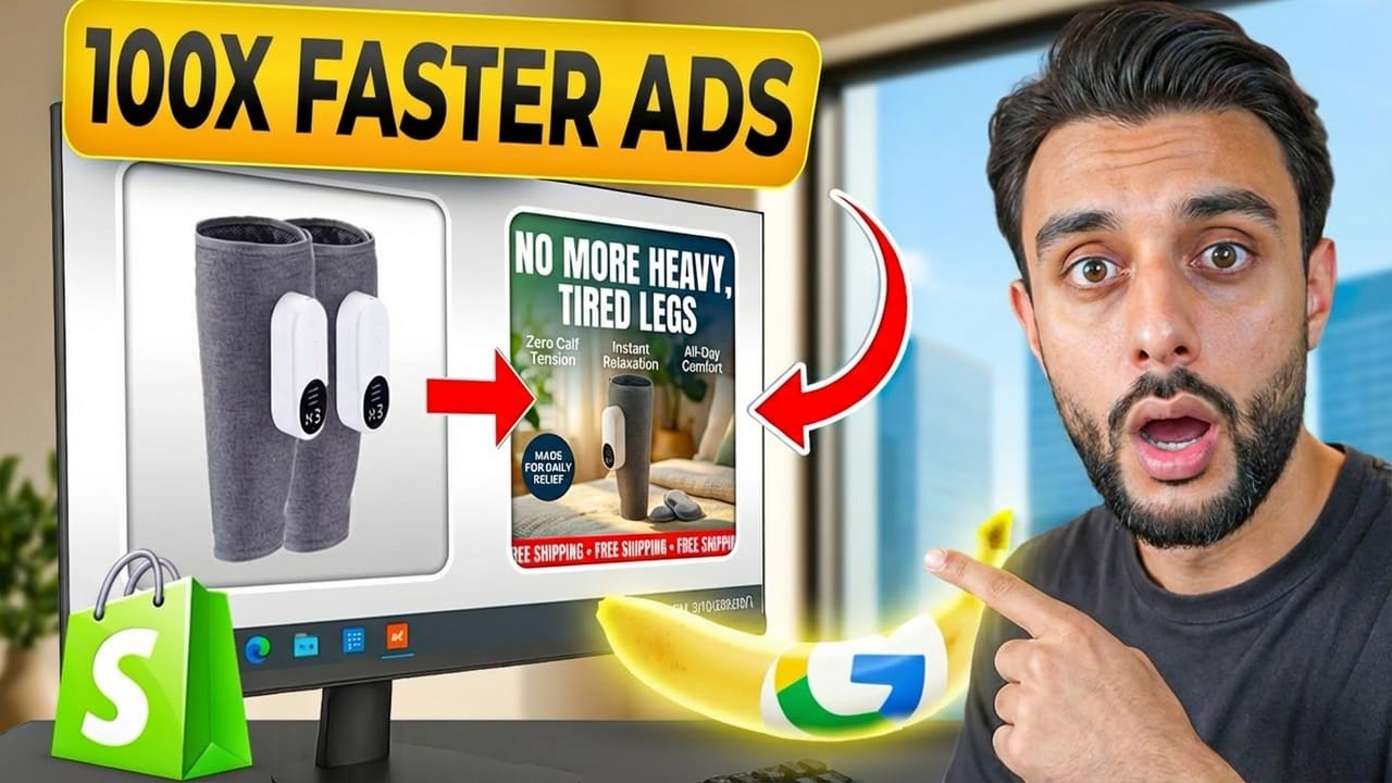YouTube post by @THEECOMKING for Invideo Creators. Caption reads: My New AI Method for Dropshipping Image Ads (2026....