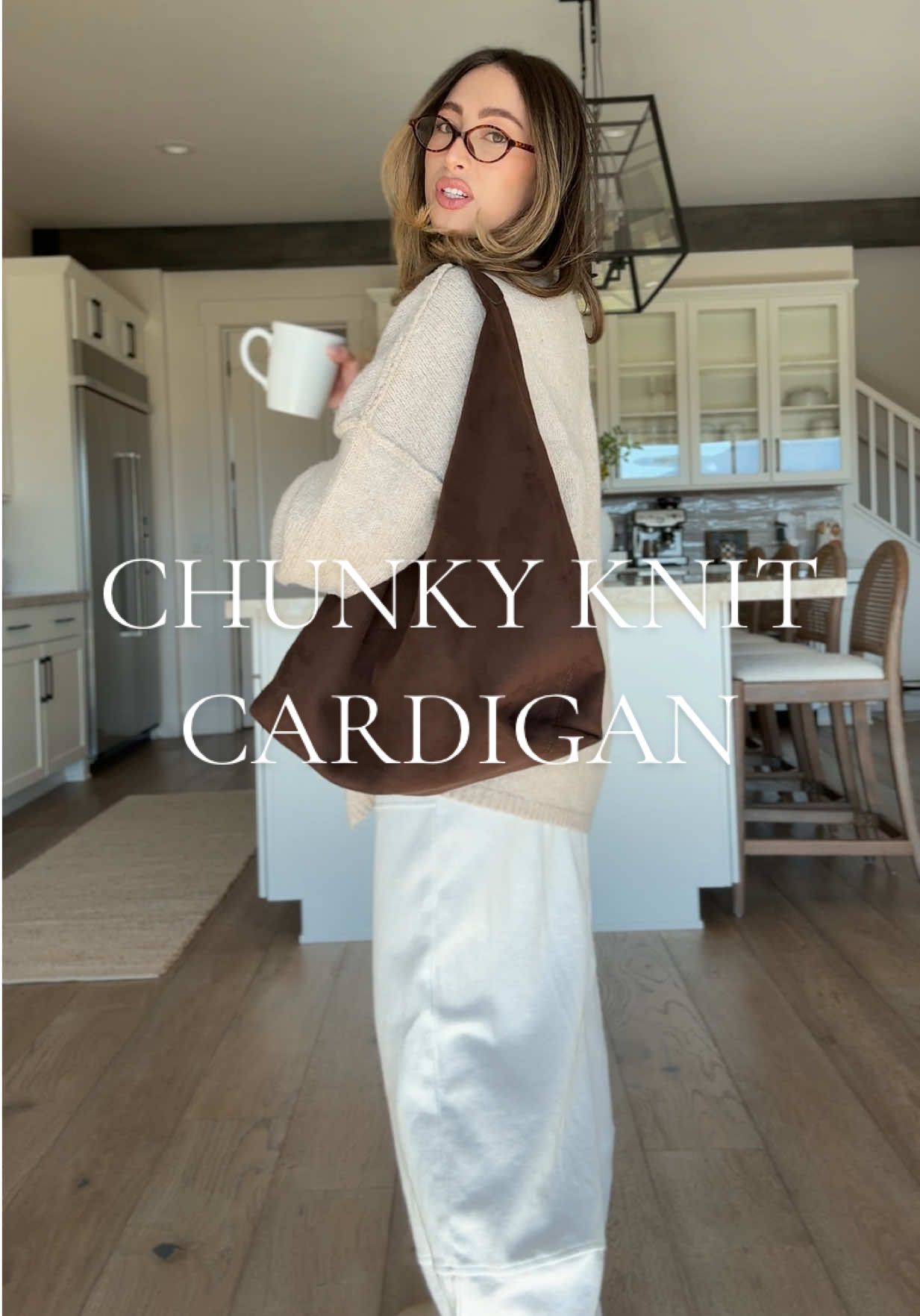 TikTok post by @briannametzger1 for PrettyGarden. Caption reads: Wearing a size M in the color ‘Grey Beige,’ I’m....