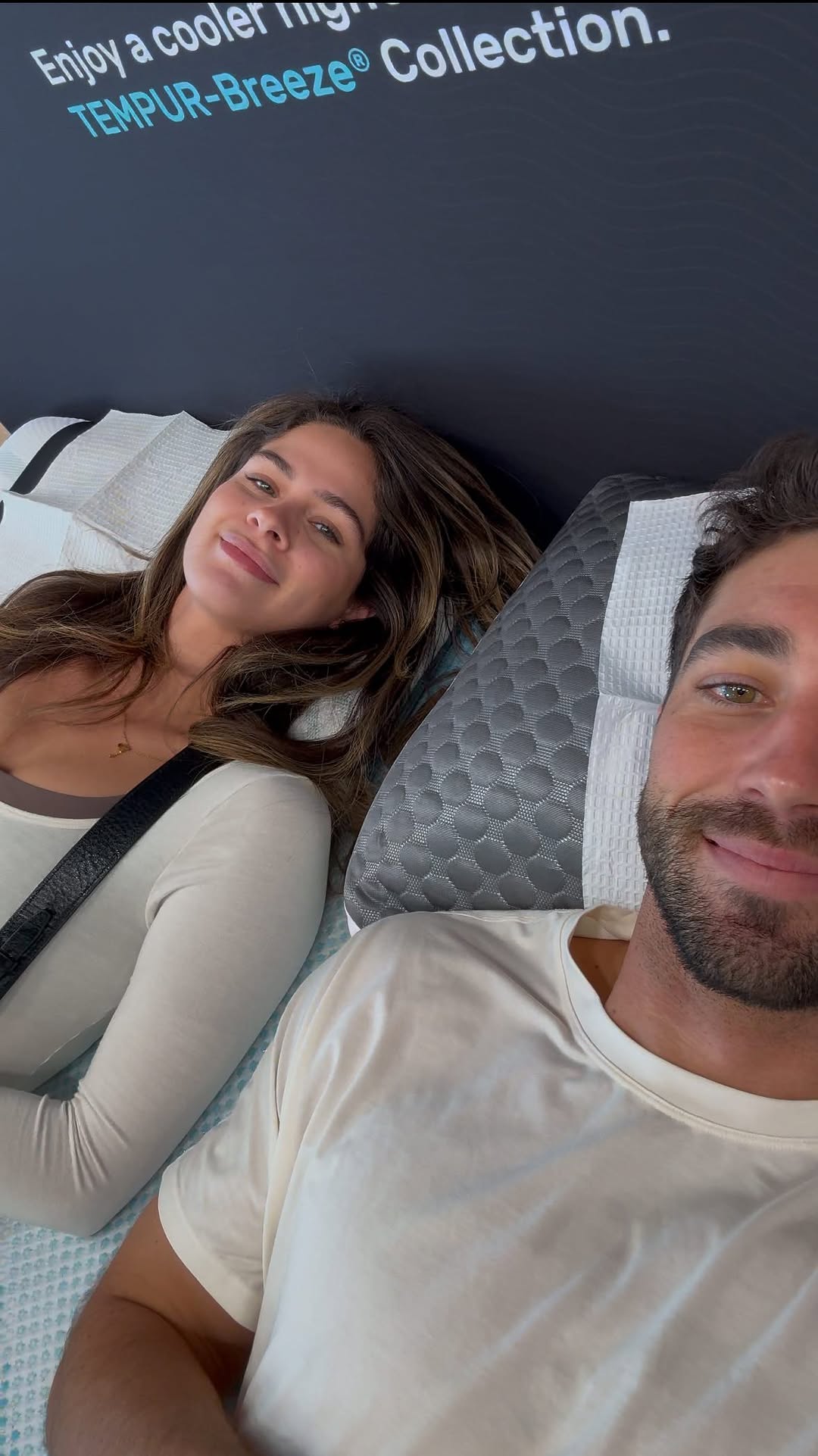 Instagram post by @joeygraziadei for Mattress Firm. Caption reads: Come with us to pick out beds for our new....