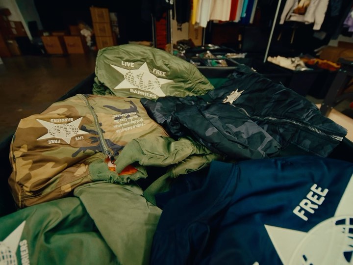 Instagram post by @barterbarter for Alpha Industries. Caption reads: @barriersworldwide x @alphaindustries 
“....