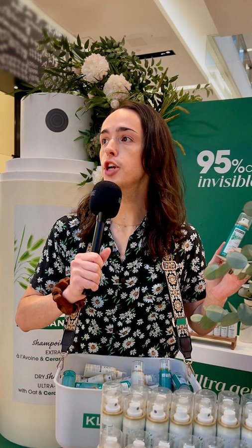 Instagram post by @mitchellcoombs for Klorane. Caption reads: Attention shoppers ‼️ Klorane-ty Mitchell to the....