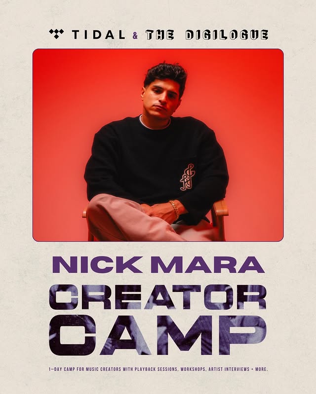 Instagram post by @therealnickmara for TIDAL. Caption reads: [...] be a part of the Creator Camp powered by....