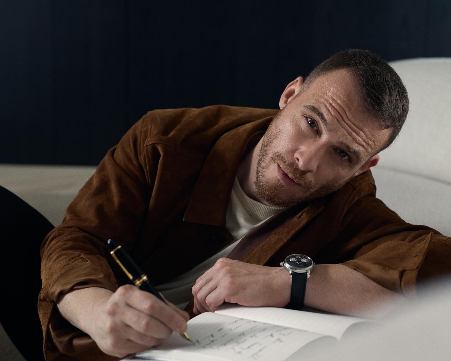 Instagram post by @thebursin for Montblanc. Caption reads: Every story begins with a word. Honored to join....