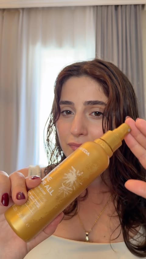 Instagram post by @mariami_ugc for Aveda. Caption reads: Aveda’s hair oil, which is perfect for dry and....