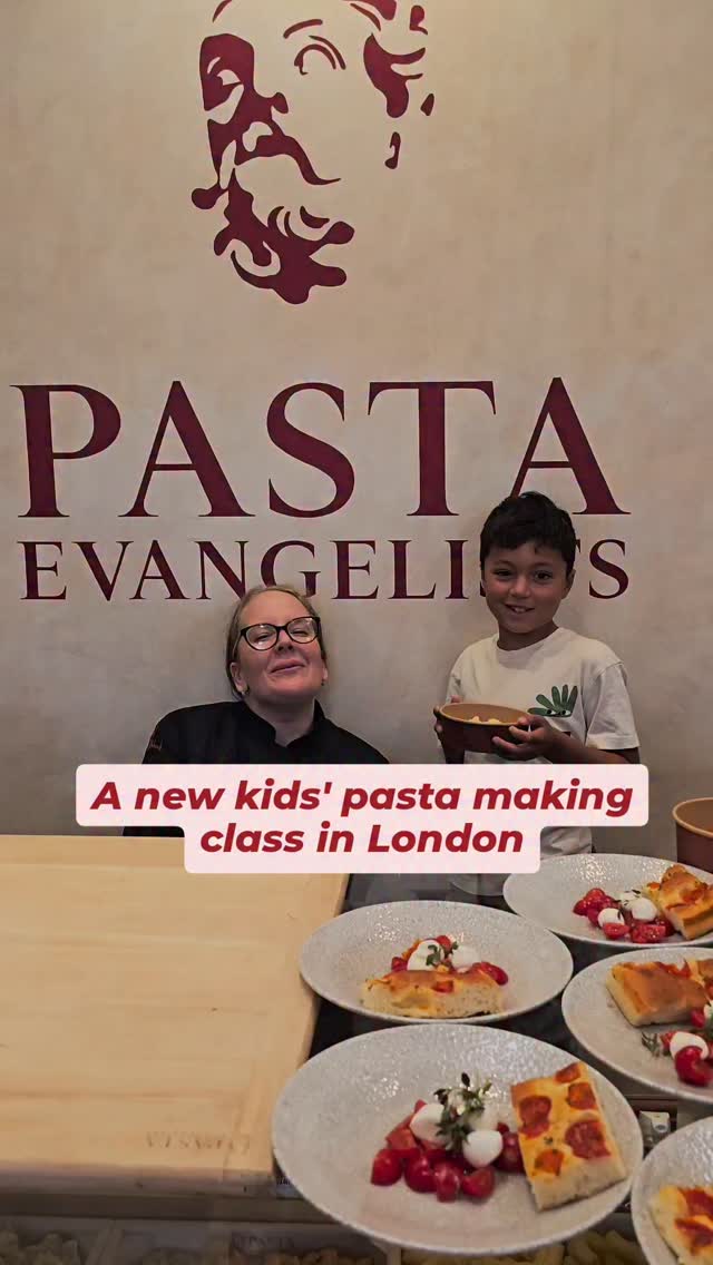 Instagram post by @younglondonist for Pasta Evangelists. Caption reads: @pastaevangelists have a childrens' pasta making....