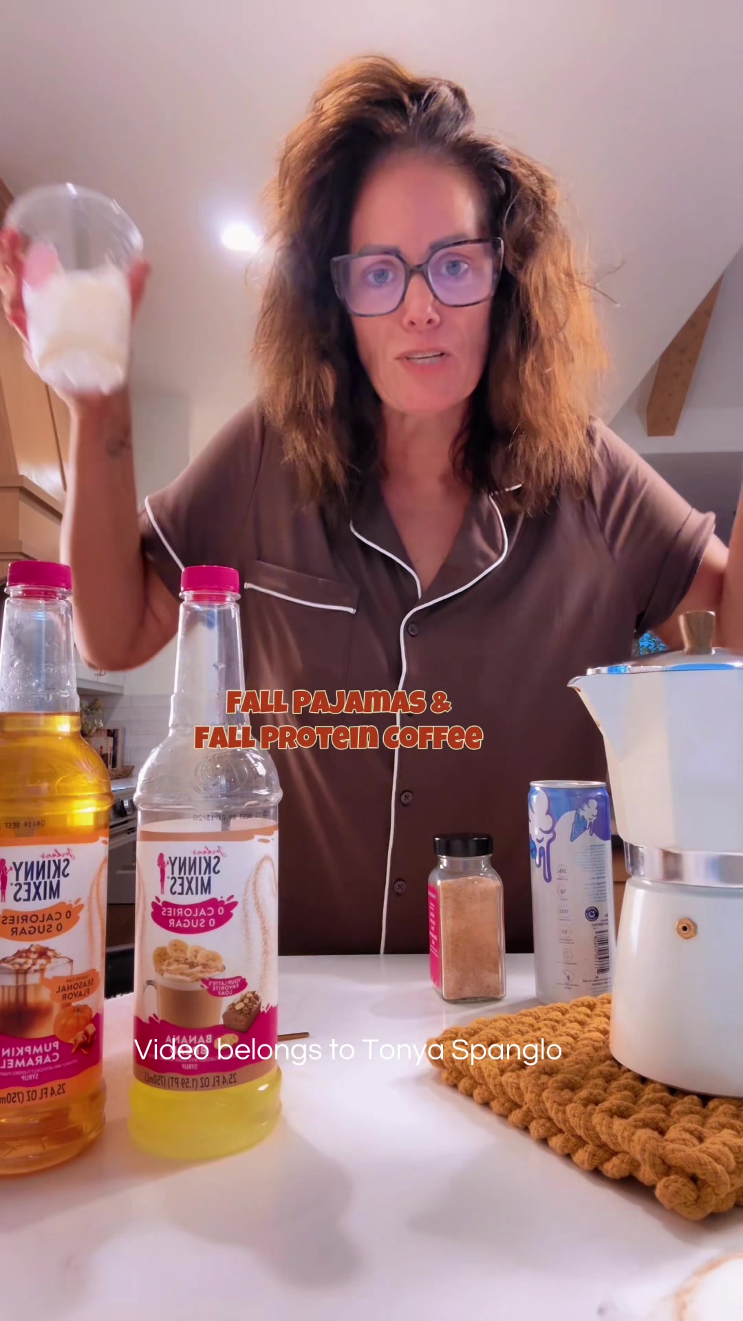 TikTok post by @takingmylifebackat42 for Jordan’s Skinny Mixes. Caption reads: Don’t knock it til you try it! Fall coffee, fall....