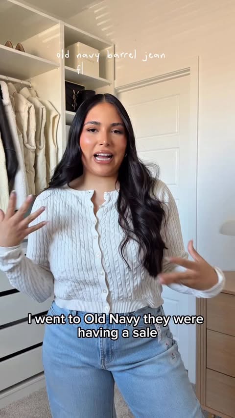 Instagram post by @blissbrie for Old Navy. Caption reads: found an affordable barrel jean from @oldnavy and....