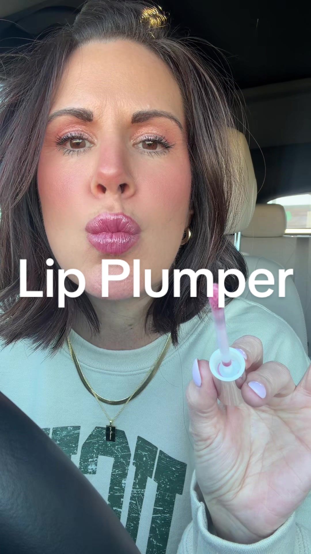 TikTok post by @carmen_helena for BUXOM Cosmetics. Caption reads: @buxomcosmetics #lipplumper #lipgloss [...].