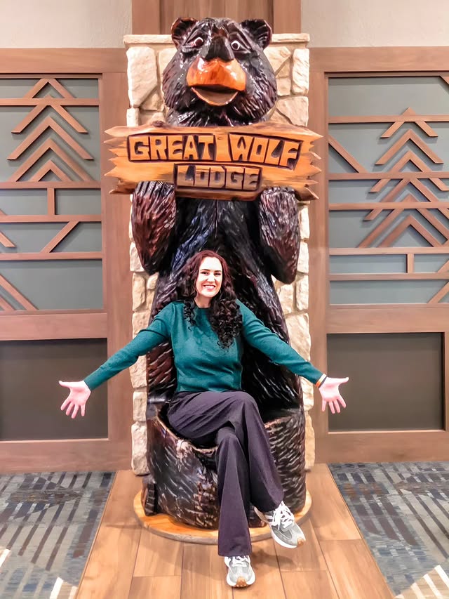 Instagram post by @theclassymamabear for Great Wolf Lodge. Caption reads: [...] SO excited to announce that I'm a....