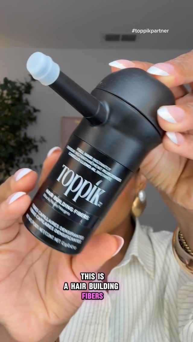 Instagram post by @irisbeilin for Toppik. Caption reads: From thin to full in seconds — hello, hairline 👋✨....