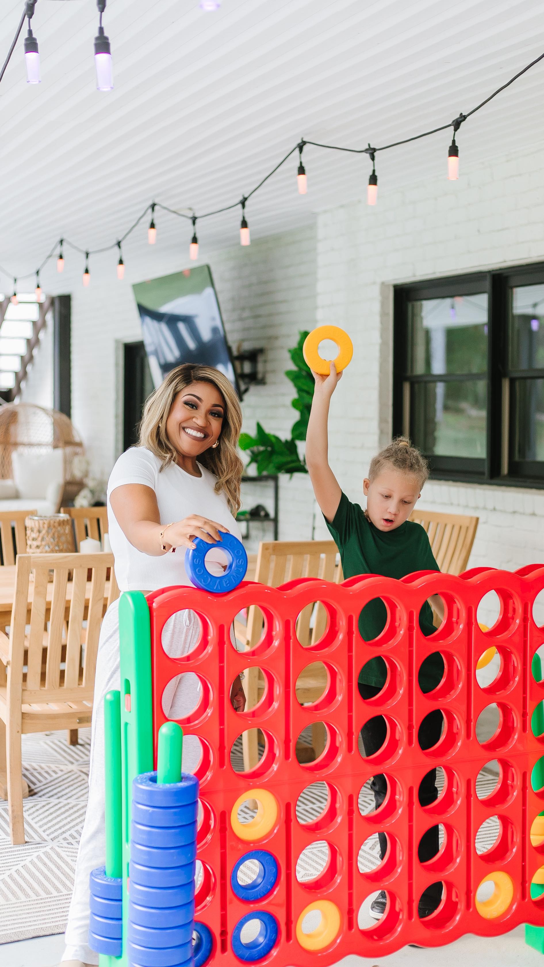 Instagram post by @nitraab for Enbrighten. Caption reads: Cozying up our home for fall is one of my favorite....