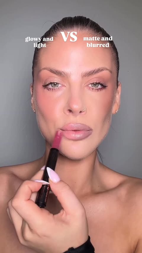 Instagram post by @monika_mua for Catrice Cosmetics. Caption reads: ad Glowy Light VS Matte Blur 👀 which one are....