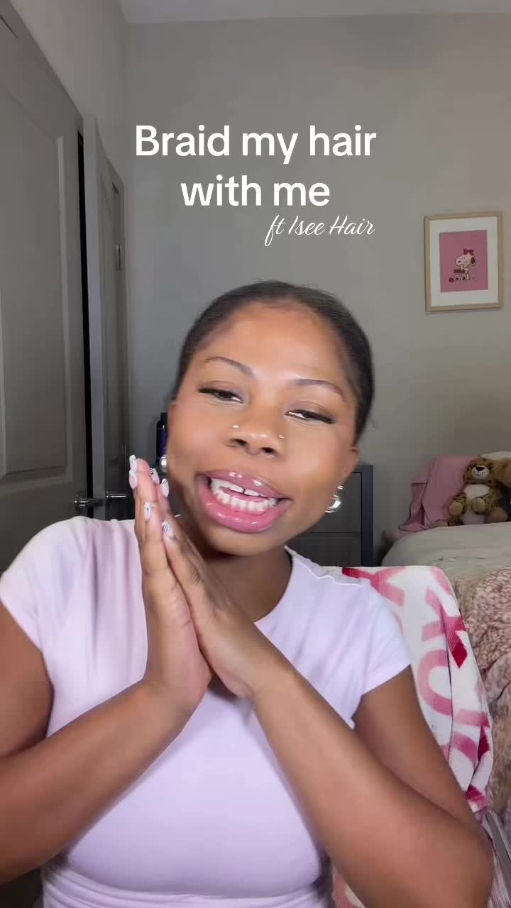 TikTok post by @jessicasinterlude for ISEE Hair. Caption reads: Do miracle knots w me! 😛 @ISEEHAIR #fdoc #grwm....