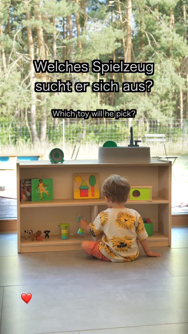 Instagram post by @lernesteffi for Lovevery. Caption reads: 🧸 Can you guess which toy he picks?

I always....