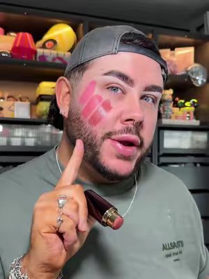 TikTok post by @allancraig_ for Fyne Cosmetics. Caption reads: [...] melt cream blush sticks swatches @Fyne....