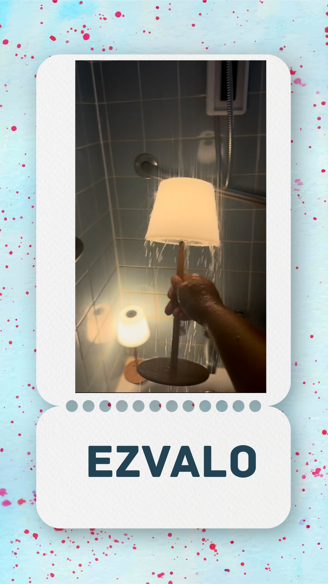 Instagram post by @vvaishnavi04 for EZVALO. Caption reads: Waterproof, wireless, and oh-so-aesthetic 💡
The....