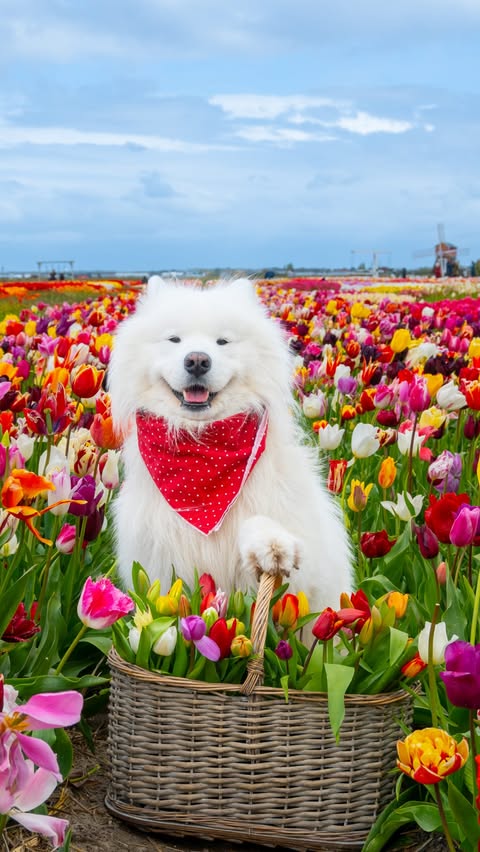 Instagram post by @wanderlust_samoyed for Tractive. Caption reads: [...] code: Felix40 ❤️ Features of the new....