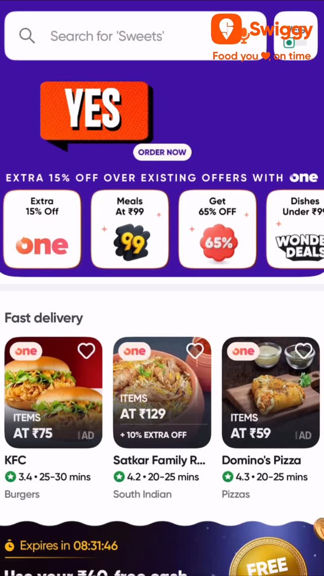 Instagram post by @beauty_of_bidar for Swiggy. Caption reads: Entire chicken items in the menu at just Rs.129/-....