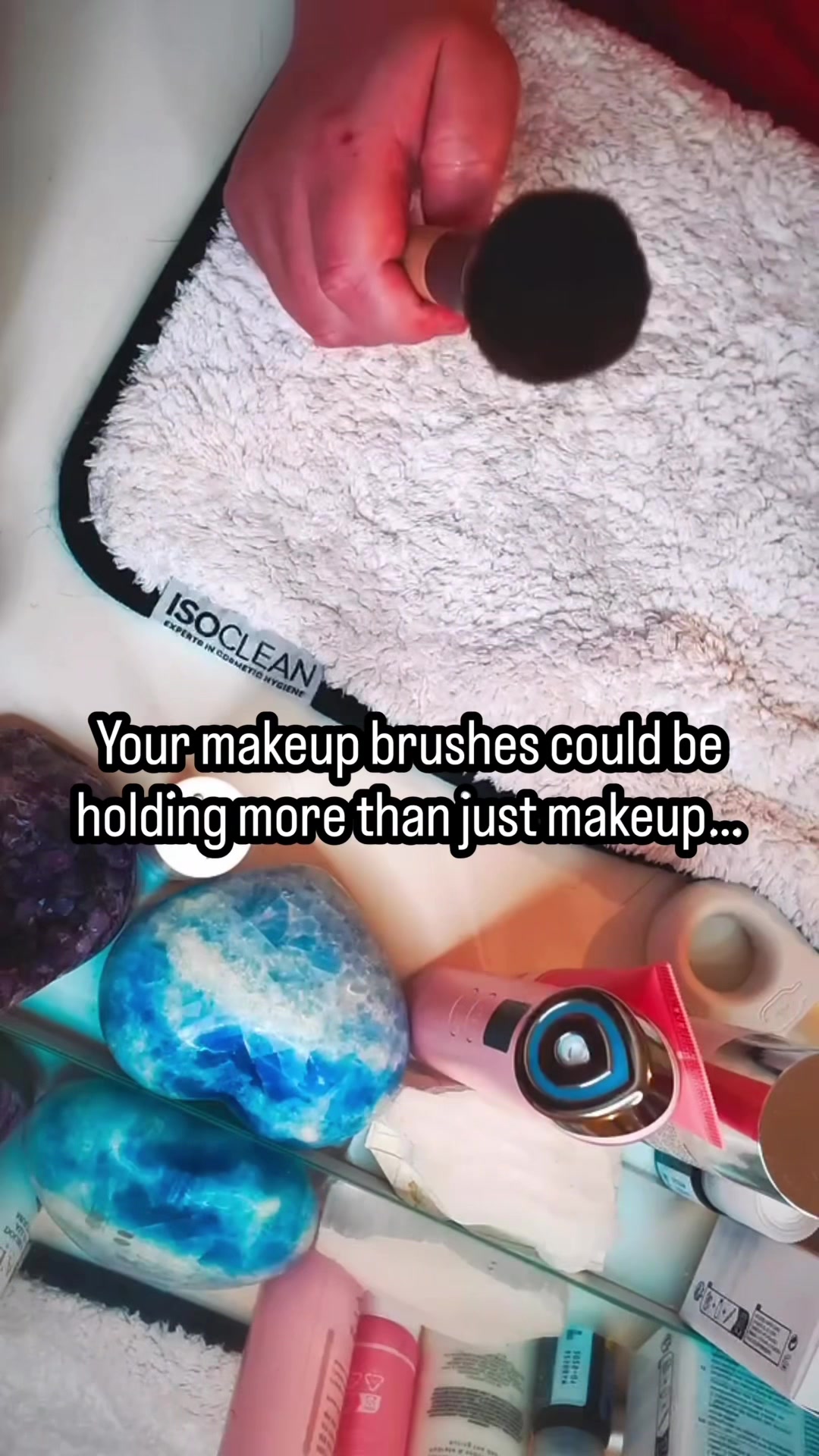 TikTok post by @nadia.2222 for ISOCLEAN. Caption reads: [...] and helping brushes last longer. ISOCLEAN....