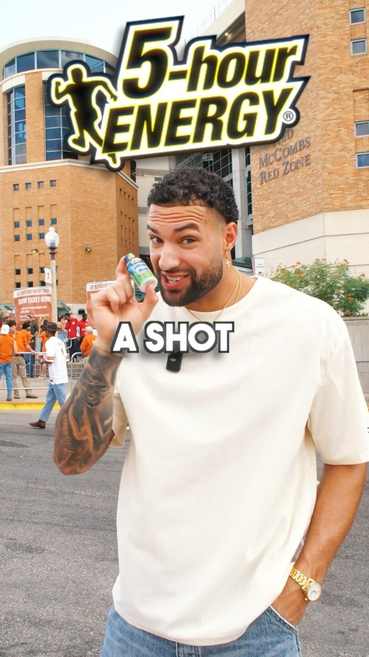 Instagram post by @jaylinjames for 5-hour ENERGY. Caption reads: Tailgating Tour with @5hourenergy ⚡️ The Longhorns....