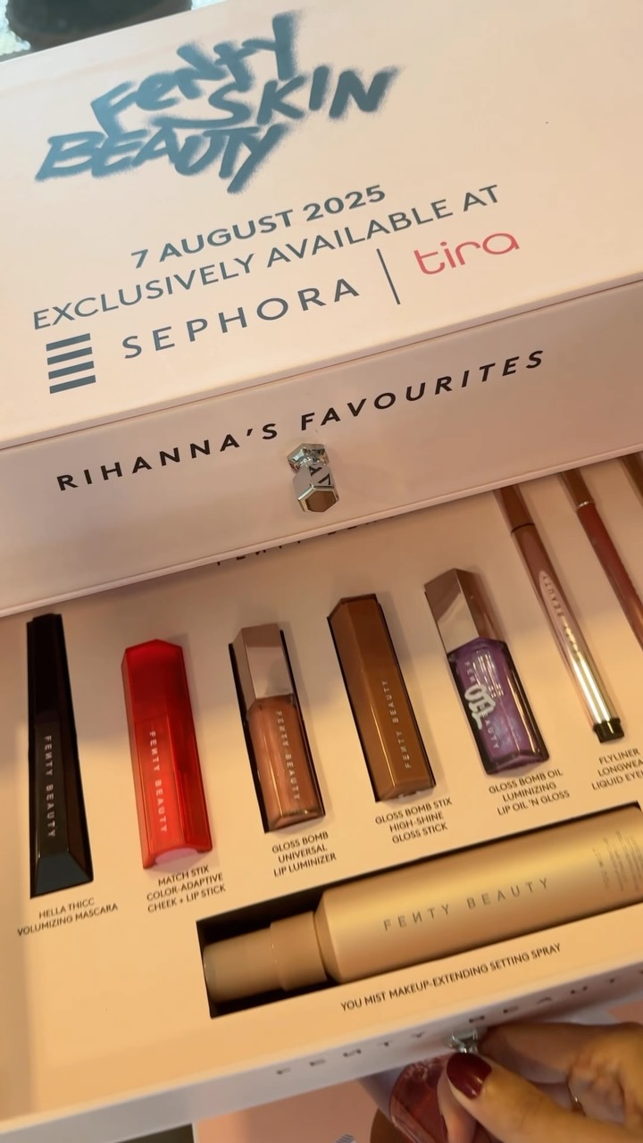 Instagram post by @globalbeautyfinds for FENTY SKIN. Caption reads: Welcome to India! 🇮🇳 

No more struggling to....