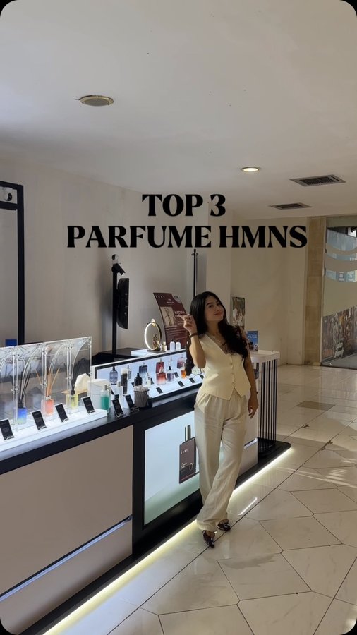 Instagram post by @fahirarizanii for HMNS. Caption reads: Parfume local kesayang gue ya udh pasti @hmns.id....