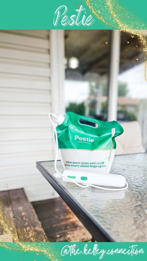 Instagram post by @the.kelley.connection for Pestie. Caption reads: No bugs, no hassle. 🐜🚫
@pestie delivers smart,....
