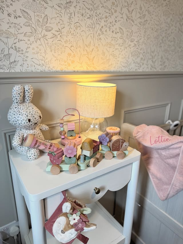 Instagram post by @home.in.a.hanbury for Mabel & Fox. Caption reads: These are the most perfect wooden toys from....