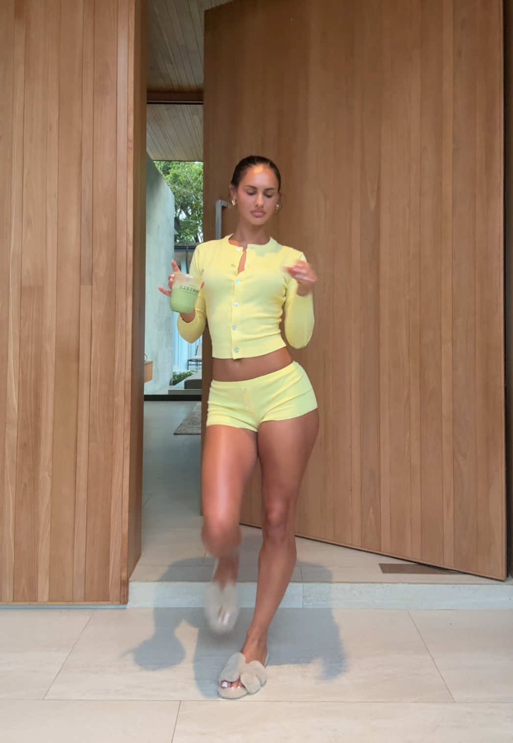 TikTok post by @georgiahjobson for Frankies Bikinis. Caption reads: Lil lemon set @frankiesbikinis  #frankiespartner .