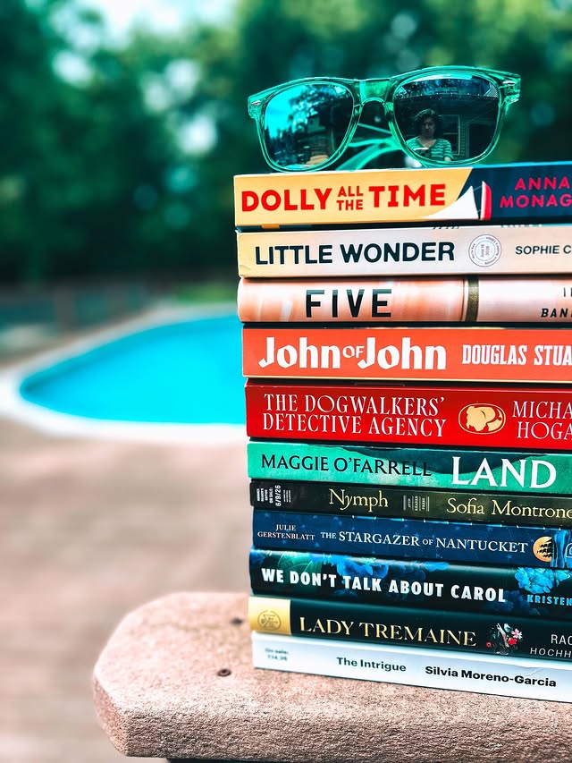 Instagram post by @rachellelovesbooks for Alfred A. Knopf. Caption reads: ☀️June TBR☀️⁣ ⁣ I can’t decide if I’m so glad it’s....