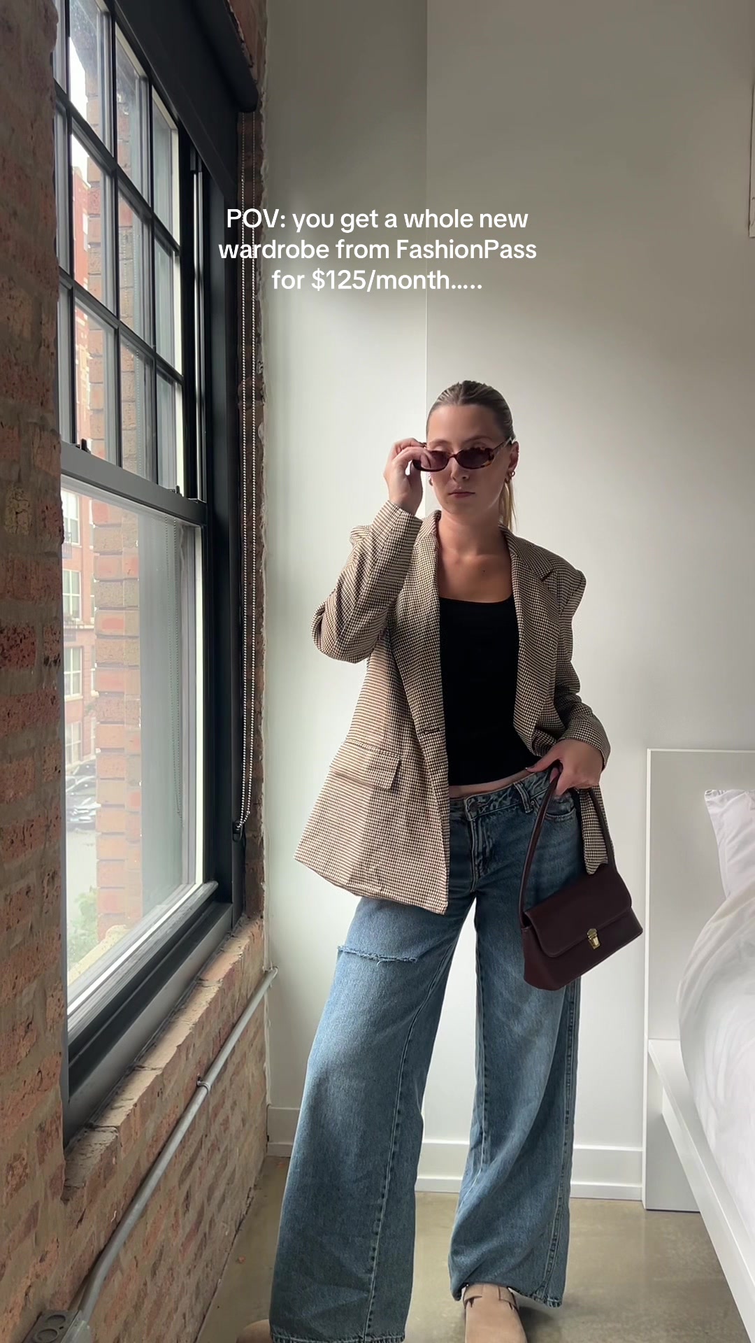 TikTok post by @alexakosior for FashionPass. Caption reads: [...] than they do when Im shopping with....