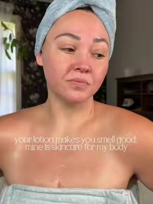 TikTok post by @dailyglowwithdes for Abi Amé. Caption reads: [...] rest of me is getting the same energy. @ABI....