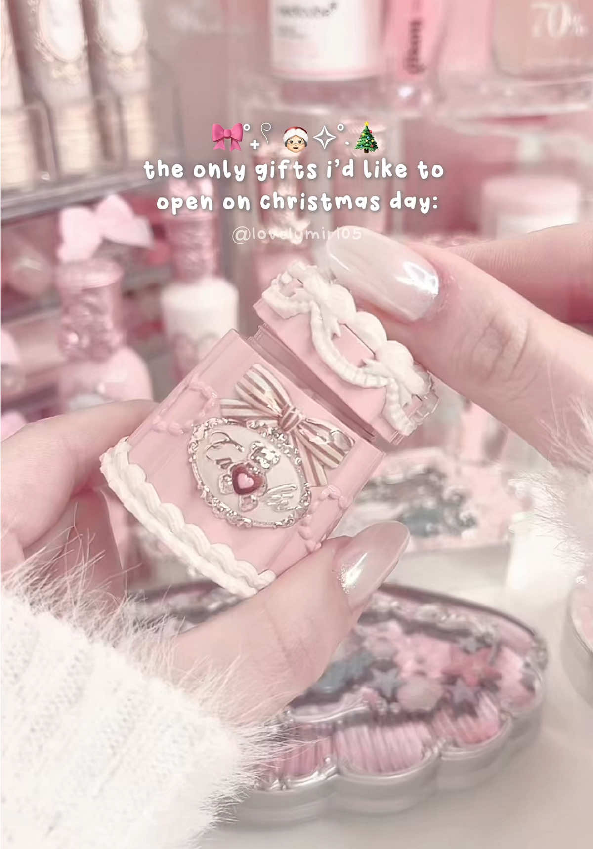 TikTok post by @lovelymiri05 for Flower Knows. Caption reads: @Flower Knows Makeup is so pretty 🎀🩰🥹 [...].