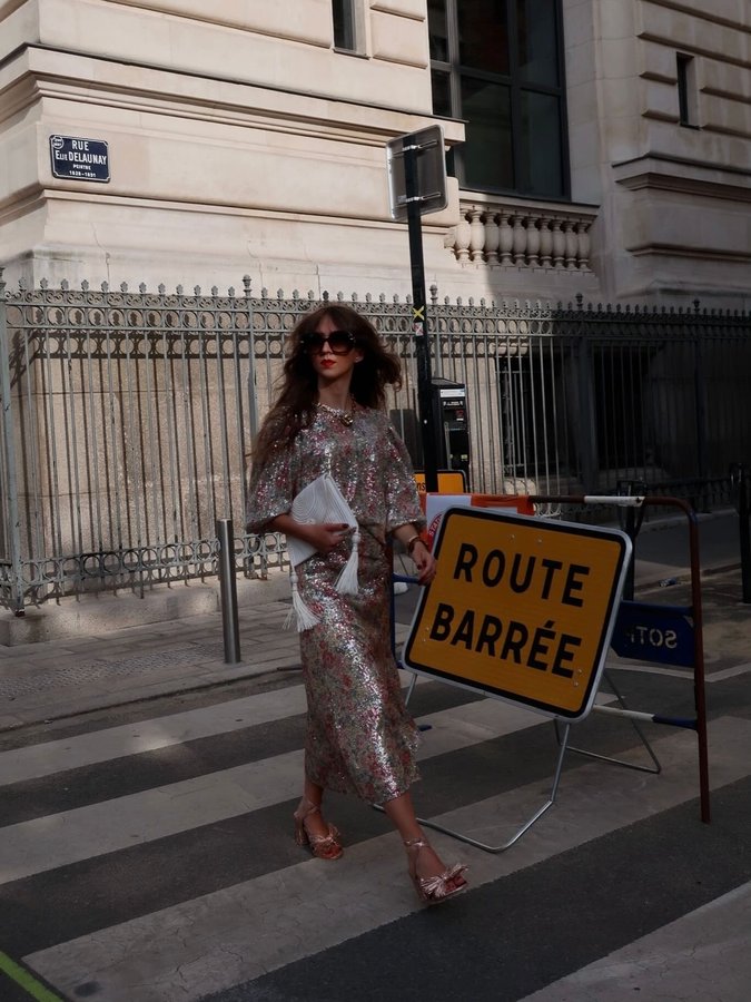 Instagram post by @ludivinelry for Petite Mendigote. Caption reads: [...] the road, not the shine 🪩✨ Wearing....