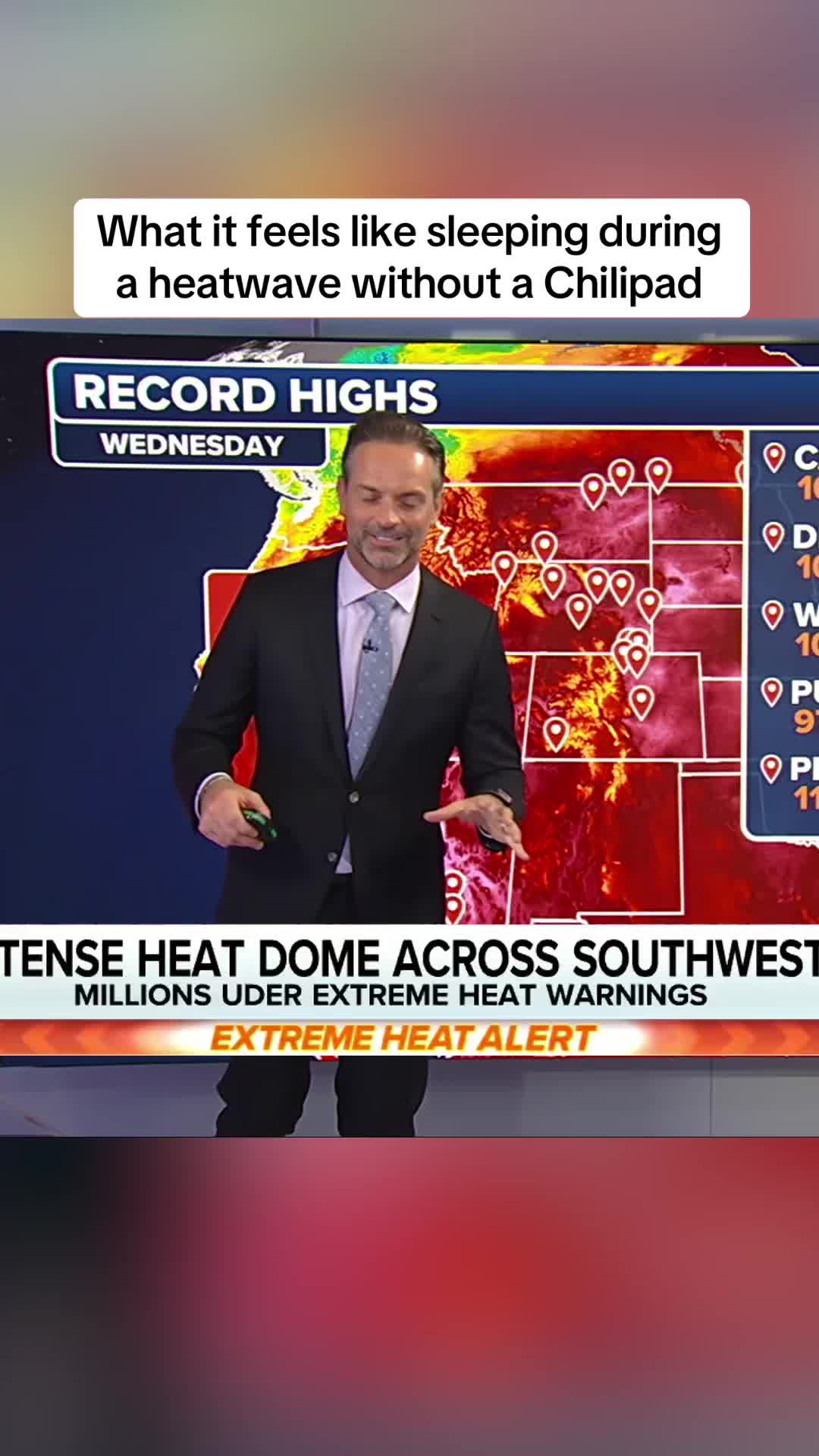 TikTok post by @officialnickkosir for Sleepme. Caption reads: [...] 🥵… unless you have a Chilipad ❄️😴 @Sleepme....